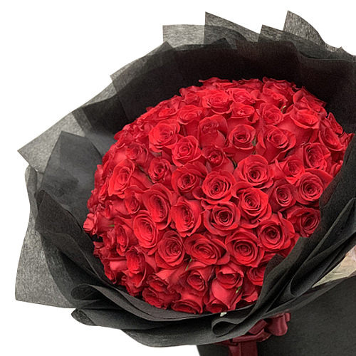 Wow a special someone with a bouquet of ninety nine irresistible luscious long stem roses, which creates a magical moment to be remembered for a lifetime.